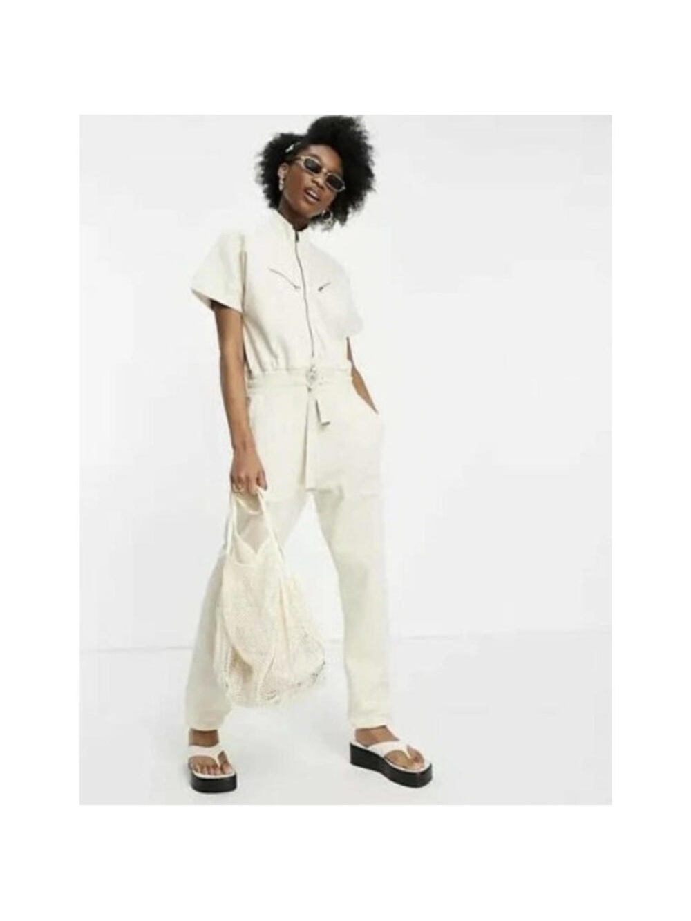 AllSaints cream Kayla Jumpsuit in size 6